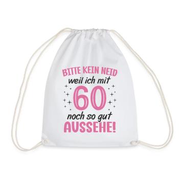 60. Geburtstag 60 Jahre Geburtstagsgeschenk Frauen - Turnbeutel - Weiß - Vorne