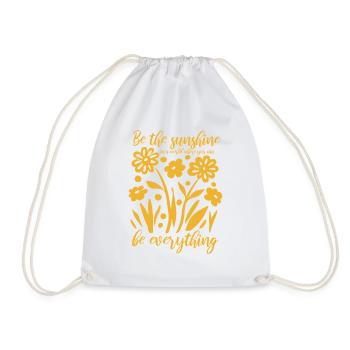 Blumen - Frühling - Be the sunshine - Spruch - Turnbeutel - Weiß - Vorne