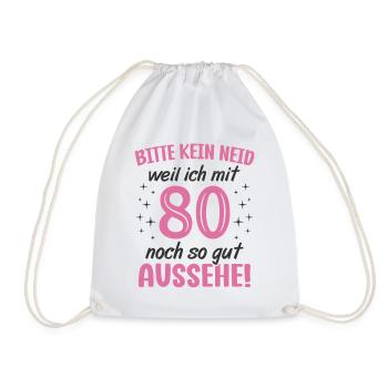 80. Geburtstag 80 Jahre Geburtstagsgeschenk Frauen - Turnbeutel - Weiß - Vorne