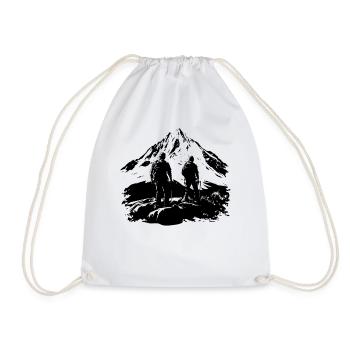 Summit climbing: Mountaineering in the Alps - Outdoor - Drawstring Bag - white - Front