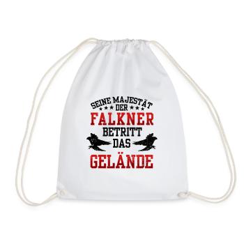Falconer enters the area Falconry falconry - Drawstring Bag - white - Front