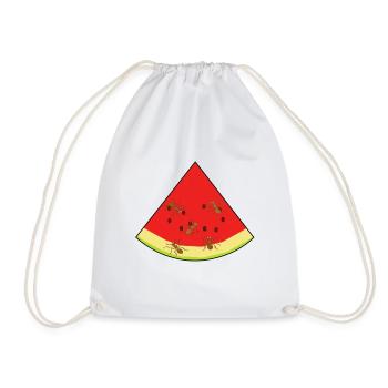 melon, summertime, ants, ant, insect - Drawstring Bag - white - Front