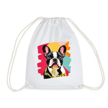 Frenchie French Bulldog - Drawstring Bag - white - Front