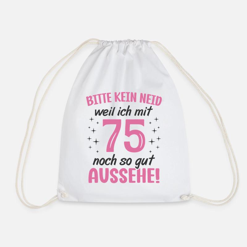75. Geburtstag 75 Jahre Geburtstagsgeschenk Frauen - Turnbeutel - Weiß