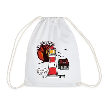 Lighthouse North Sea Baltic Sea Coast Maritime - Drawstring Bag - white - Front