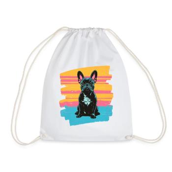 Frenchie French Bulldog - Drawstring Bag - white - Front