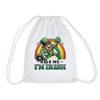 Saint-Patrick Embrasse-moi Je suis Irlandais - Sac de sport léger - blanc - Devant