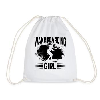 Wakeboarding girl Wakesurfing Girl - Turnbeutel - Weiß - Vorne