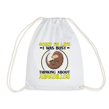 Thought of armadillo Armadillo Armadillo - Drawstring Bag - white - Front