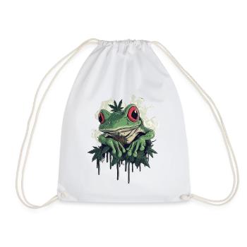 Frosch mit roten Augen und Weed-Blüte Weed Frosch - Turnbeutel - Weiß - Vorne