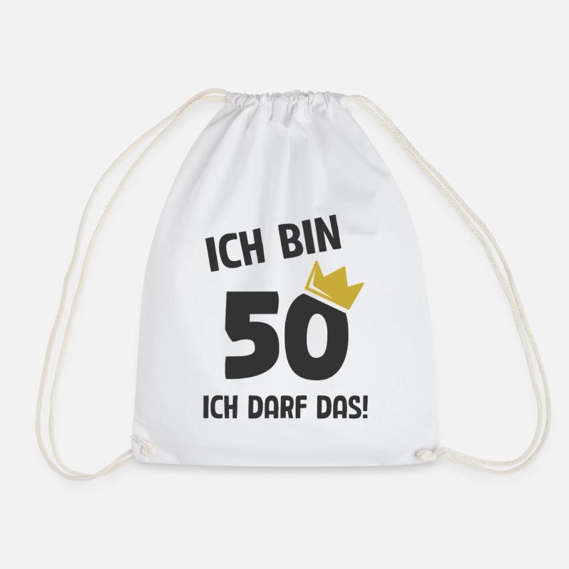 50. Geburtstag ich bin 50 Jahre ich darf das - Turnbeutel - Weiß
