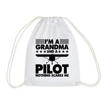 I'm a grandma and a pilot nothing scares me - Turnbeutel - Weiß - Vorne