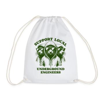 Mole Love Support Local underground engineers - Drawstring Bag - white - Front