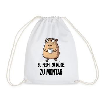 Morning Grouch Capybara Coffee Monday Gift - Drawstring Bag - white - Front