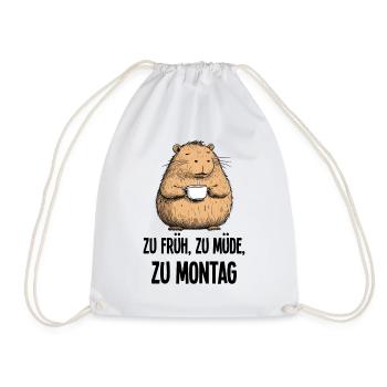 Capybara Morning Grouch Cadeau d’amoureux du café - Sac de sport léger - blanc - Devant