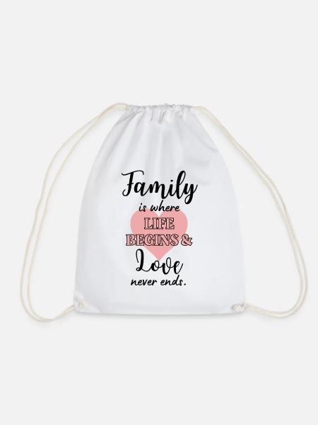 Familie Liebe Spruch Familien Design - Turnbeutel - Weiß