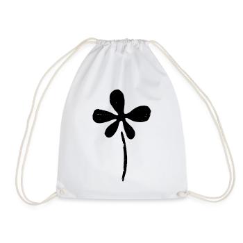 Matisse Inspires: Abstract Floral Motif Black - Drawstring Bag - white - Front