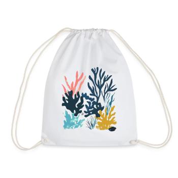 Matisse Inspires: Abstract Coral Reef Colorful - Drawstring Bag - white - Front