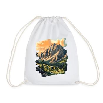 Mountains - Drawstring Bag - white - Front