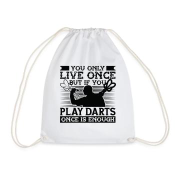 Dart Dartspieler Dartspiel Herren - Turnbeutel - Weiß - Vorne