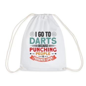 Dart Dartspieler Dartspiel Herren - Turnbeutel - Weiß - Vorne
