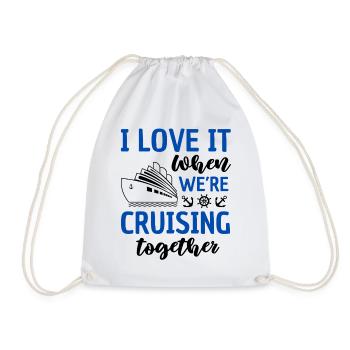 Cruise Couple Saying Boat Trip - Drawstring Bag - white - Front