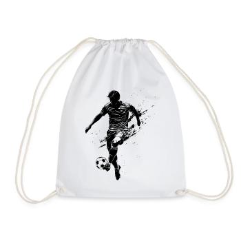 Silhouette de footballeur - footballeur en mouvement - Sac de sport léger - blanc - Devant