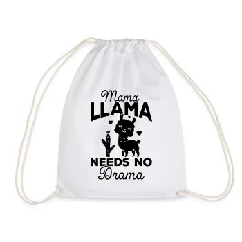 Mama Llama Needs No Drama - Llama Mama - Turnbeutel - Weiß - Vorne