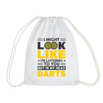 Dart Dartspieler Dartspiel Herren - Turnbeutel - Weiß - Vorne