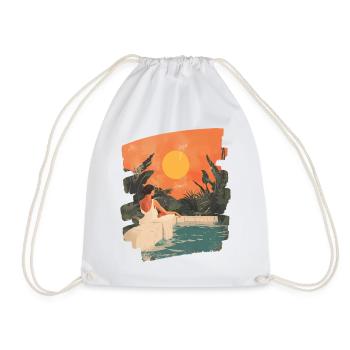 Relax Meditation Selfcare Me-Time - Drawstring Bag - white - Front