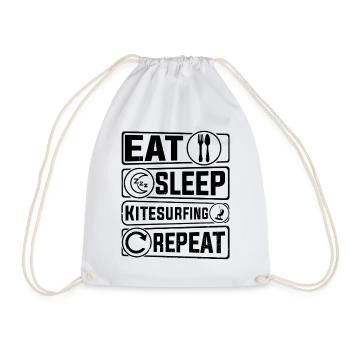 Eat Sleep Kitesurfing Repeat - Kiteboarding - Sac de sport léger - blanc - Devant