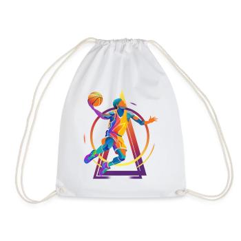 Basketball Basketballer Spieler Fan Vintage Retro - Turnbeutel - Weiß - Vorne