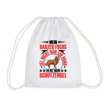 Harz Fox Protects Me Old German Herding Dog - Drawstring Bag - white - Front