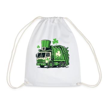 Saint-Patrick Camion à ordures Enfants Fun - Sac de sport léger - blanc - Devant