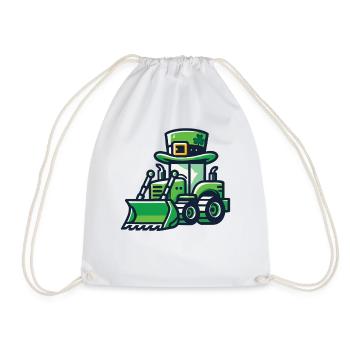 Véhicules de construction avec chapeau de la Saint-Patrick - Sac de sport léger - blanc - Devant