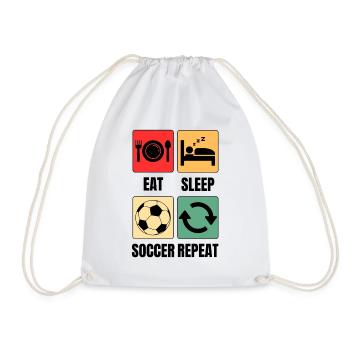 Manger dormir Soccer répéter le dicton de football - Sac de sport léger - blanc - Devant
