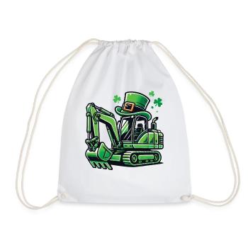 Excavatrice avec chapeau Saint-Patrick Enfants - Sac de sport léger - blanc - Devant