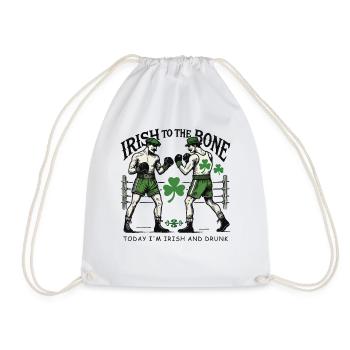 St. Patrick's Day Irish To The Bone Boxing - Drawstring Bag - white - Front