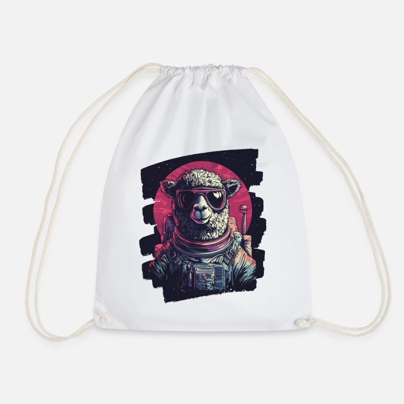 Lama Astronaut - Turnbeutel - Weiß