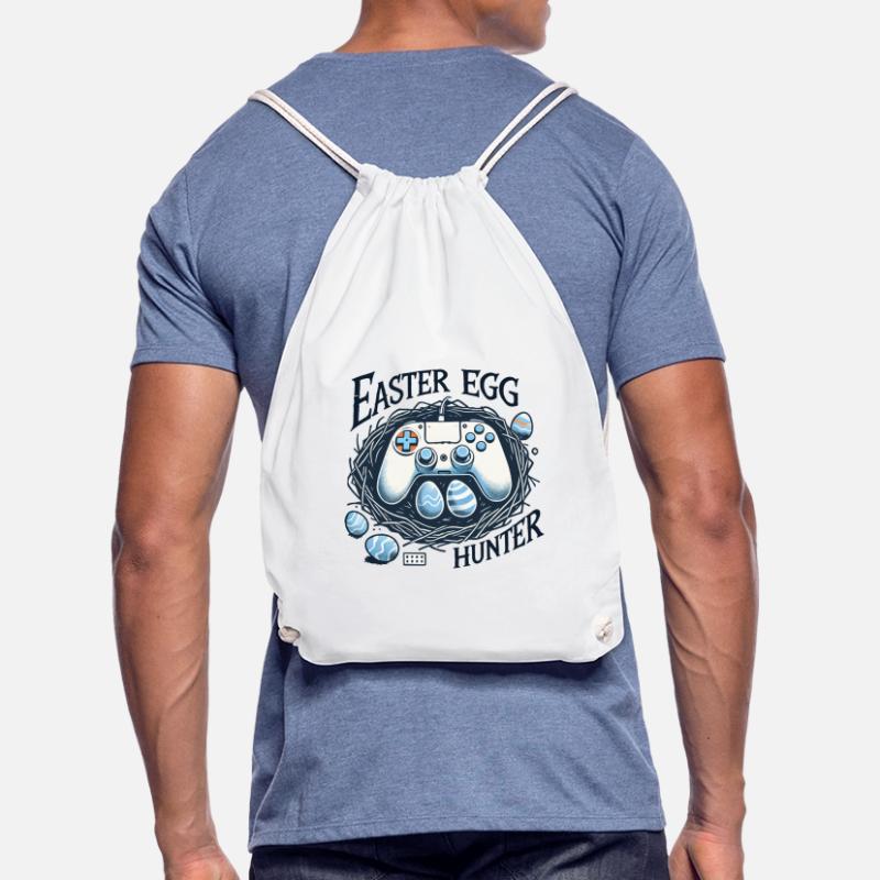 Gaming Easter Egg Hunter Controller Design Drawstring Bag