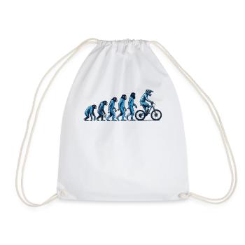 Evolution from ape to cyclist - Drawstring Bag - white - Front