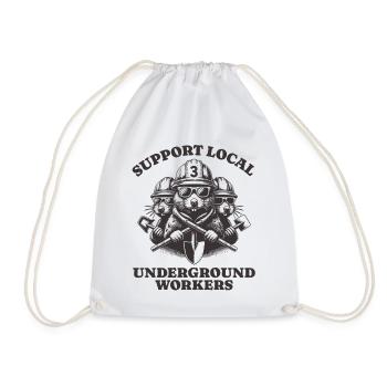 Support Local Underground Workers Lustiges Mole - Turnbeutel - Weiß - Vorne