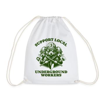 Support Local Underground Workers Lustiges Mole - Turnbeutel - Weiß - Vorne
