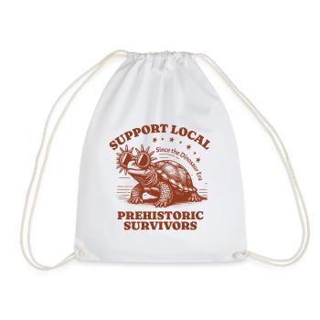 Support Local Prehistoric Survivors Turtle - Turnbeutel - Weiß - Vorne