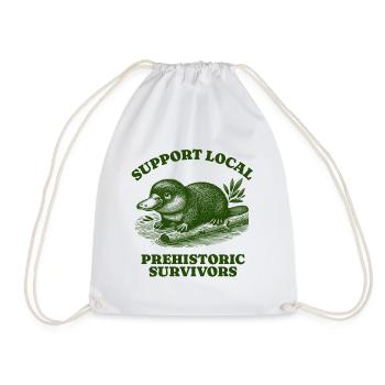 Support Local Prehistoric Survivors Platypus - Turnbeutel - Weiß - Vorne