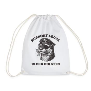 Soutenez Local River Pirates Drôle Loutre castor - Sac de sport léger - blanc - Devant