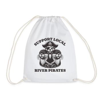 Soutenez Local River Pirates Drôle Loutre castor - Sac de sport léger - blanc - Devant
