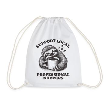 Support Local Professional Nappers Funny Sloth - Drawstring Bag - white - Front