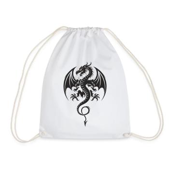 Tribal Drache Tattoo Stil - Turnbeutel - Weiß - Vorne