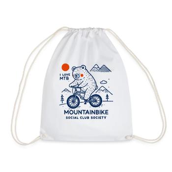Cycling Adventure with Bear Mountain Bike Social Club - Drawstring Bag - white - Front